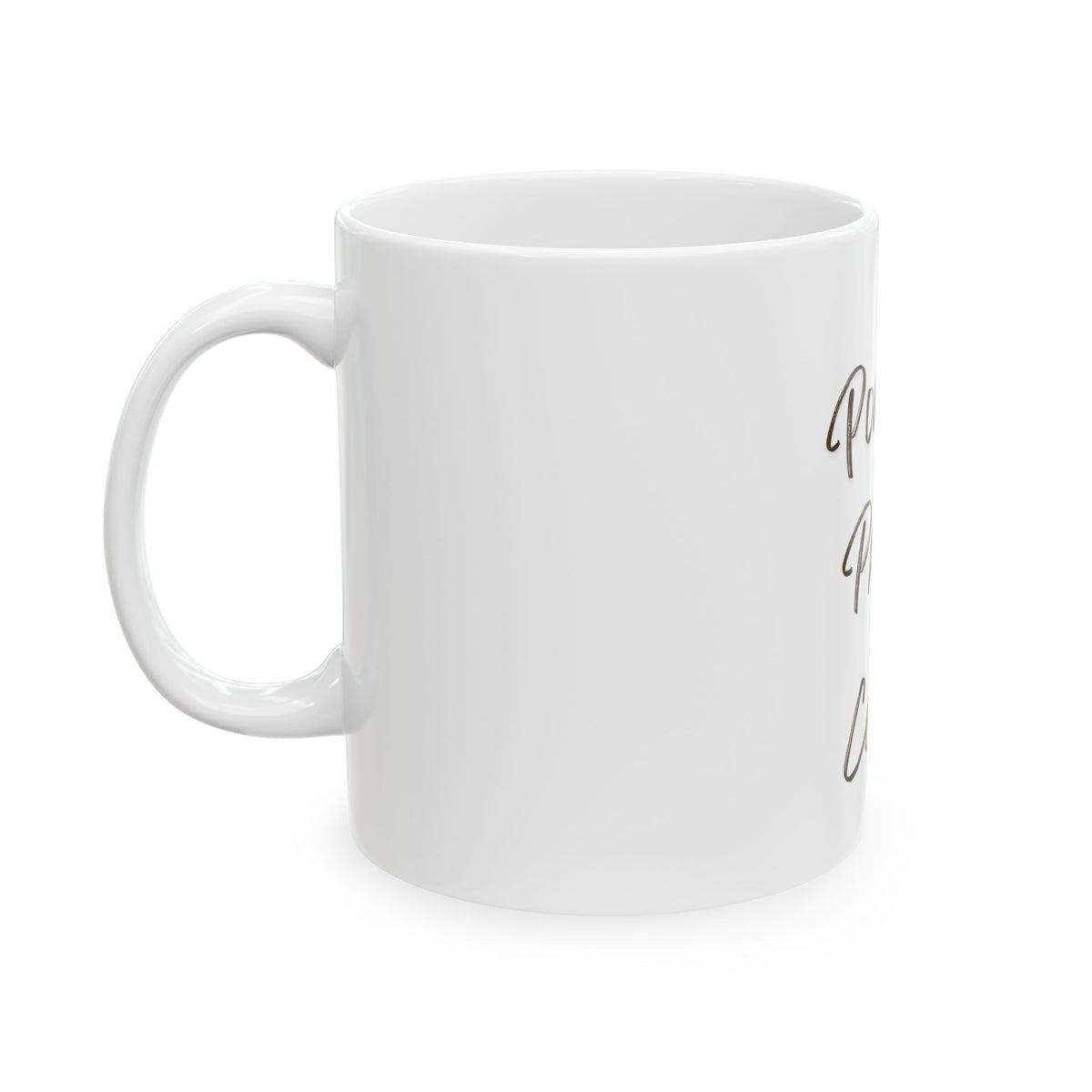 Powered by Prayer and Coffee mug alternate product view 3