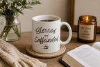 Blessed and Caffeinated Christian coffee mug