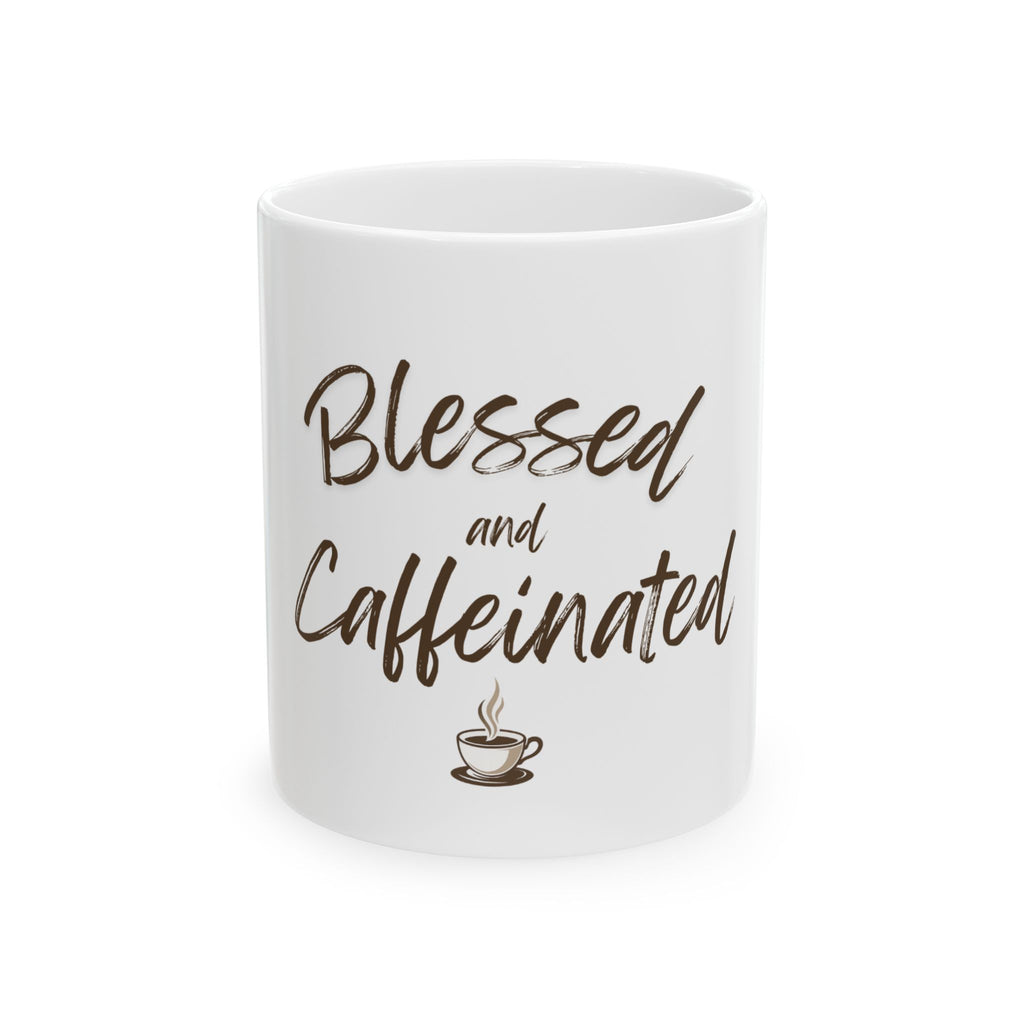 Blessed and Caffeinated mug front product view