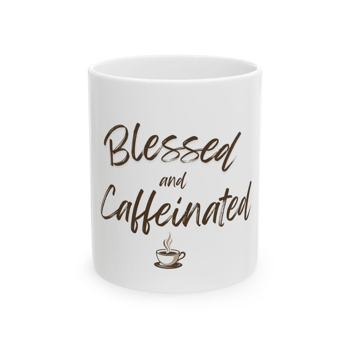 Blessed and Caffeinated mug front product view